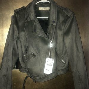 Zara Basic Suede Moto Jacket